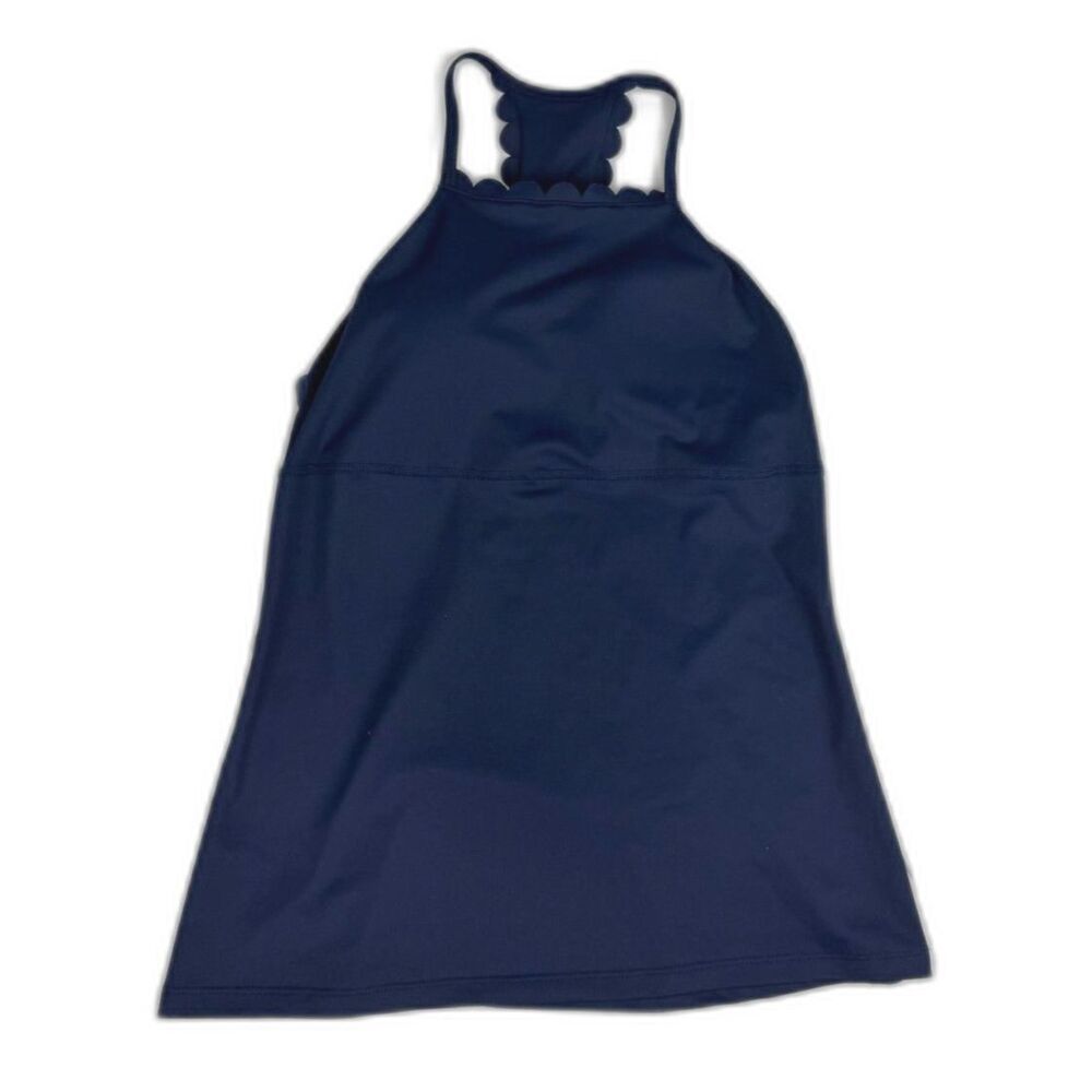 FILA Sport Women's Navy Blue Scalloped Racerback Tank Top S w/ built-in bra
